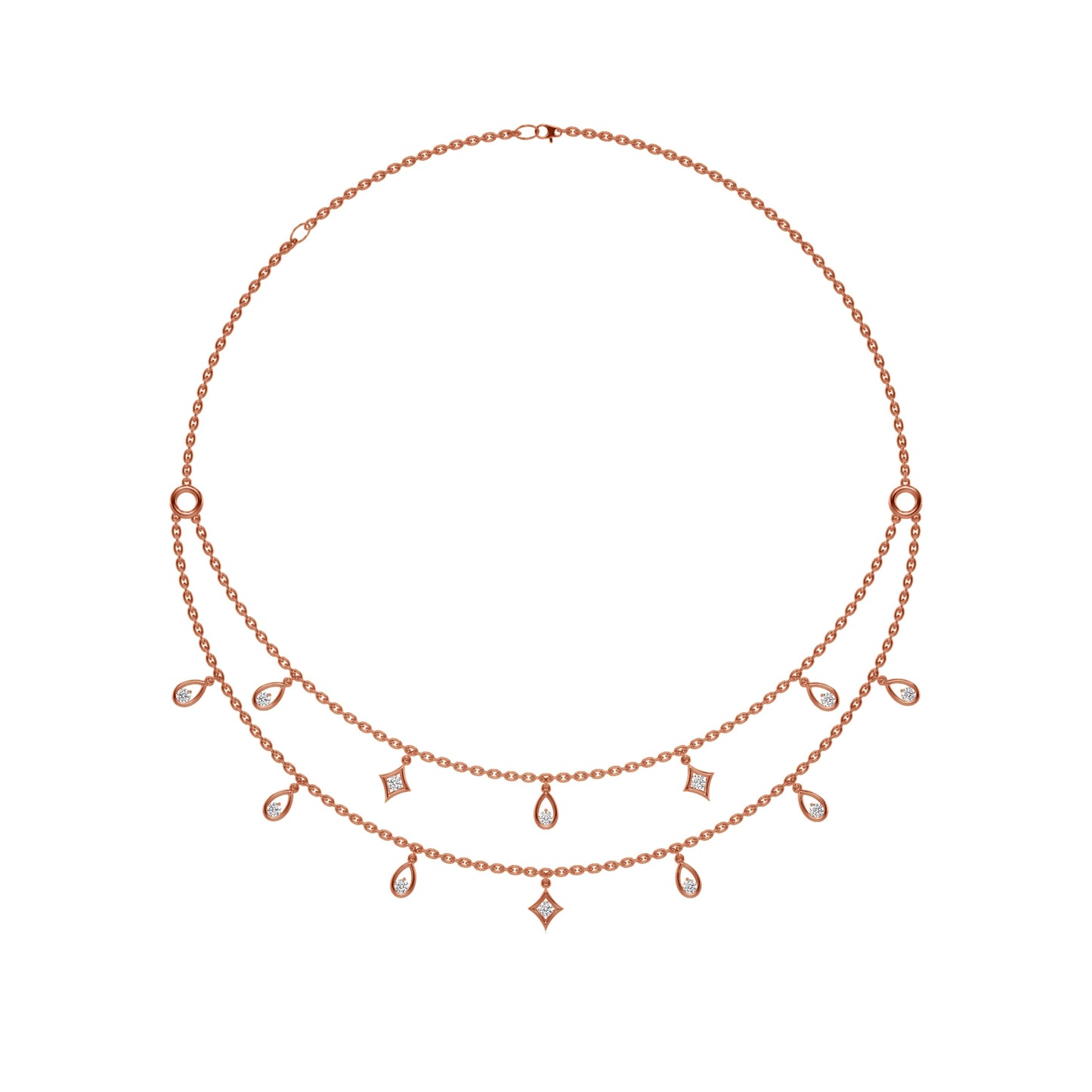 Abha 2-Line Trendy Diamond Necklace