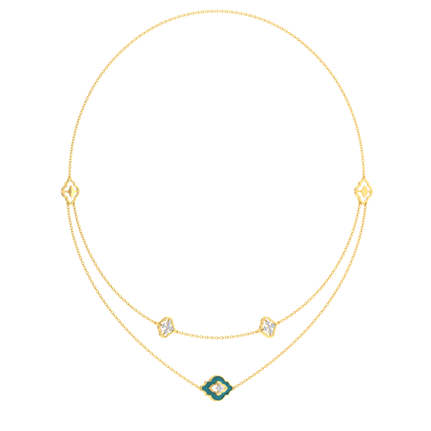 Banu 2 Liner Diamond Necklace