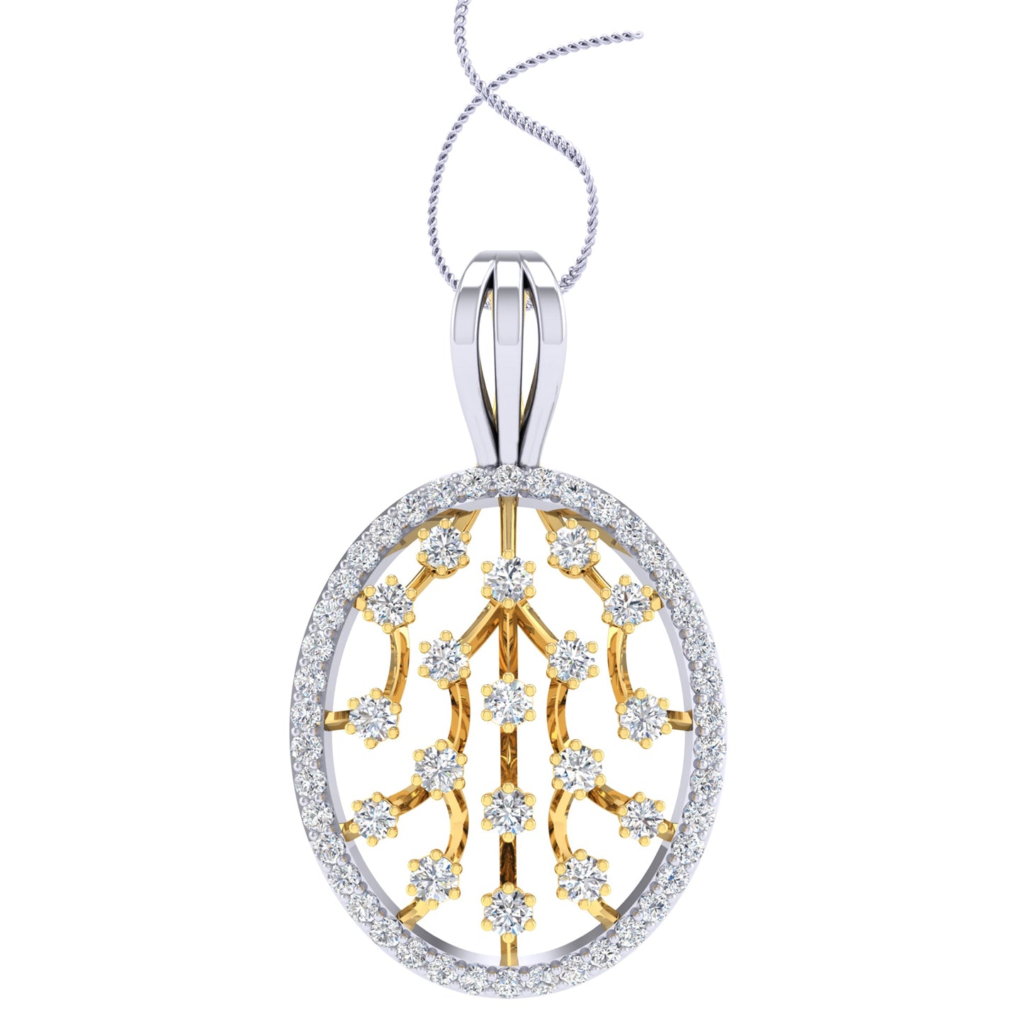 Zeny Oval Diamond Pedant