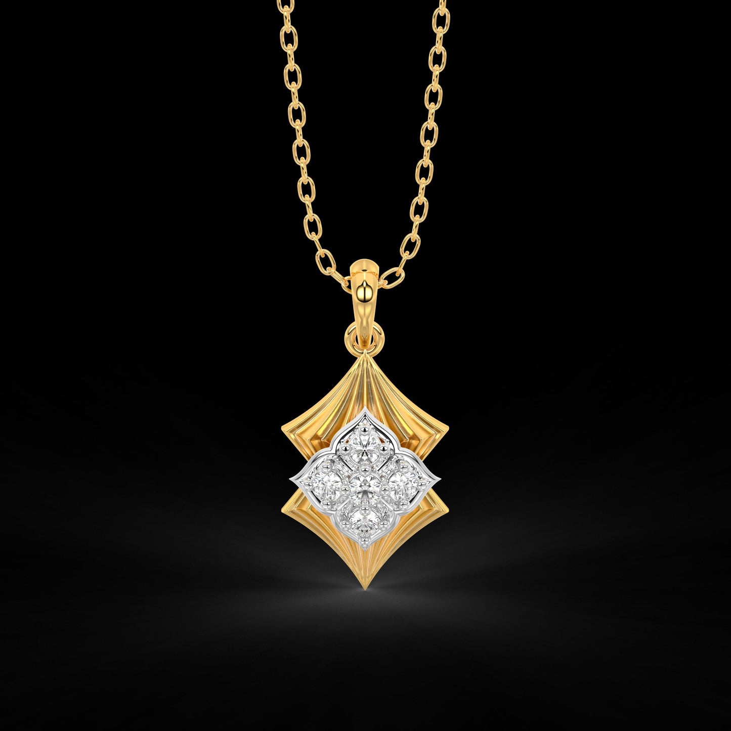 Diamond Pendant Set for her in Yellow & White Gold DPS22001