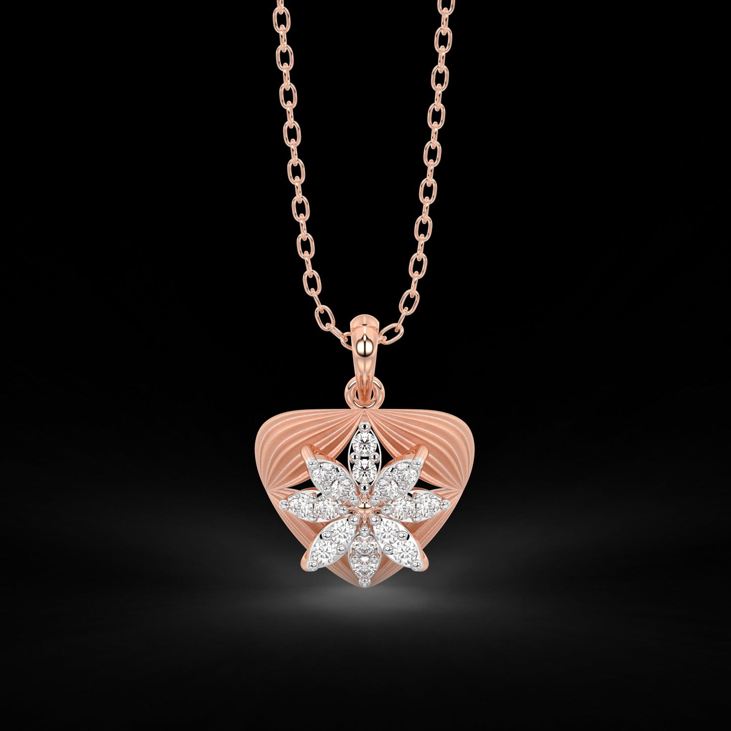 Diamond Pendant Set for her in Rose Gold DPS22002