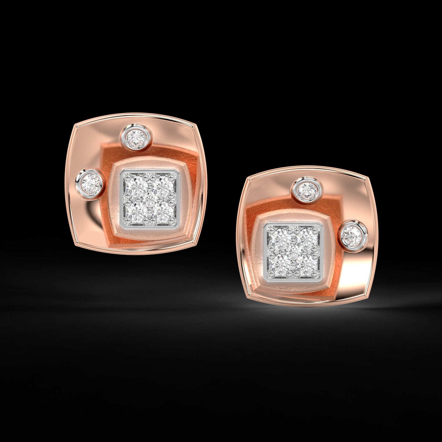 Diamond Pendant Set for her in Rose & White Gold DPS22014