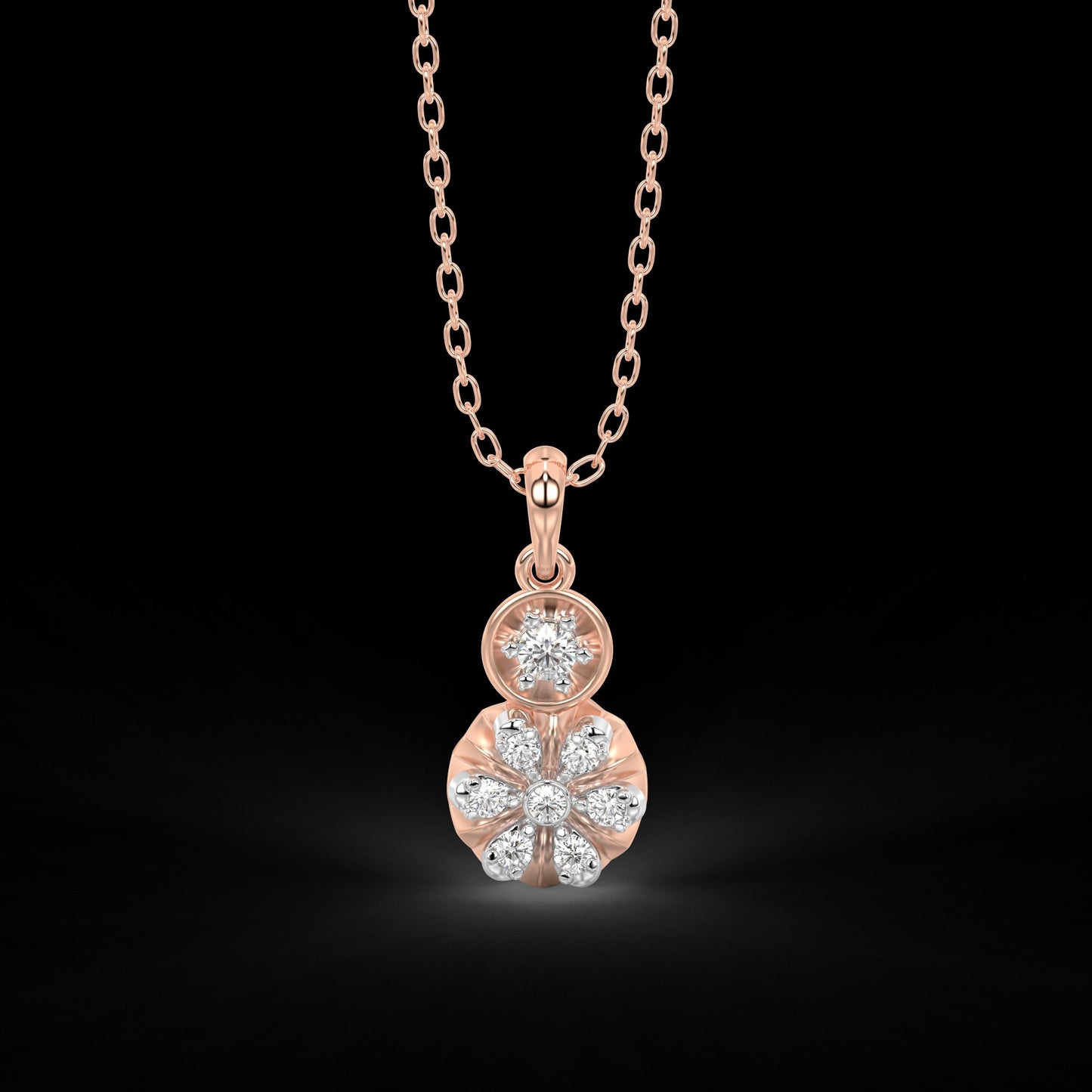 Diamond Pendant Set for her in Rose Gold DPS22016
