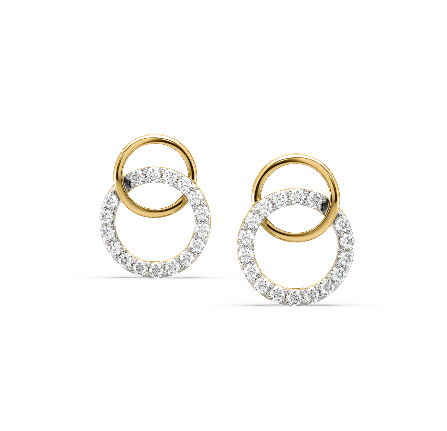 Brania double Round Diamond Hoops