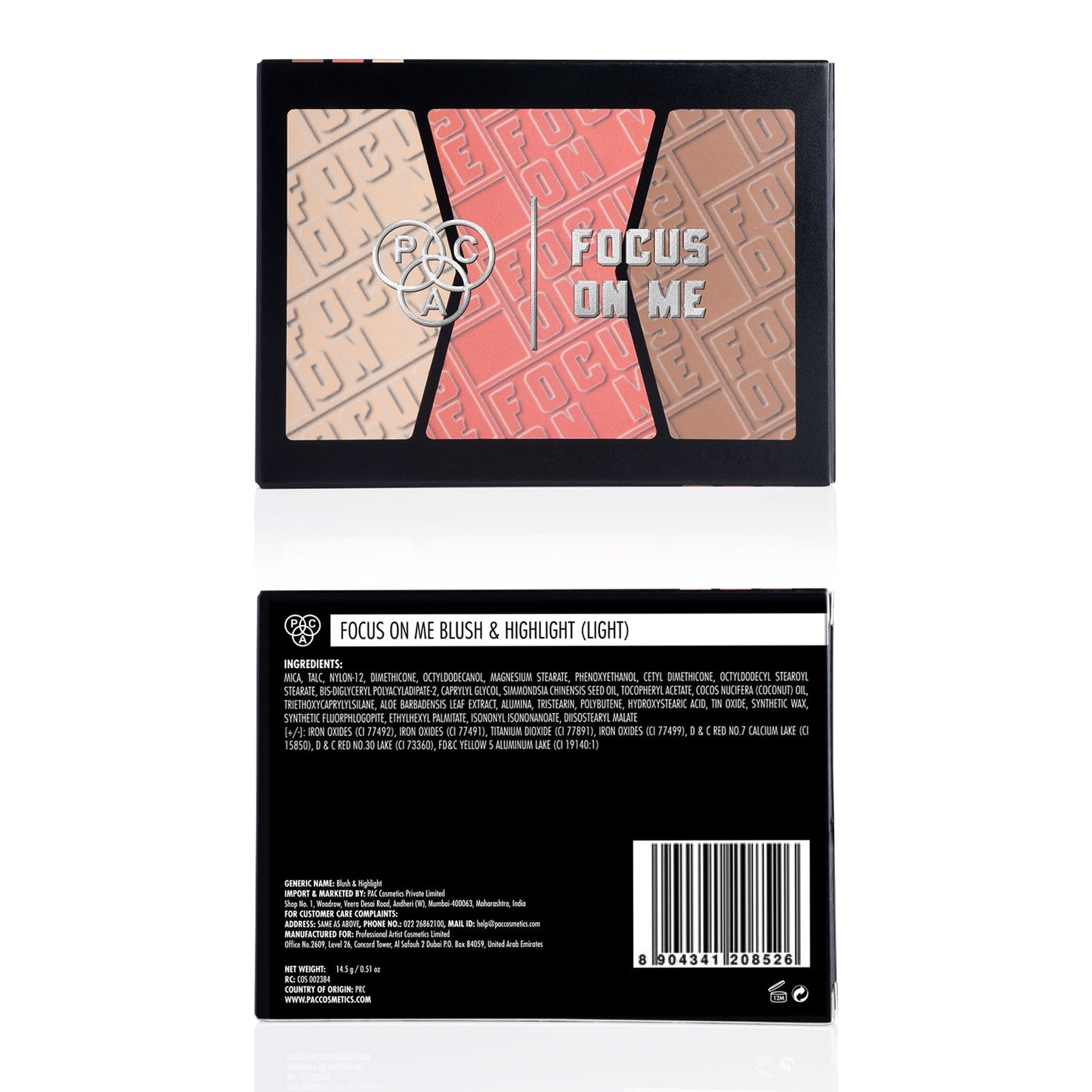 PAC Cosmetics Focus On Me Blush & Highlight X3 (14.5 gm) #Color_Light