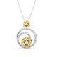 Raina 2 tone Floral Diamond Pendant