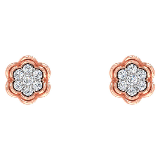 Darya Floral Diamond Stud Earrings