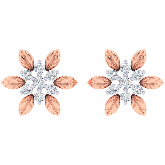 Callie Flower Diamod Stud Earrings