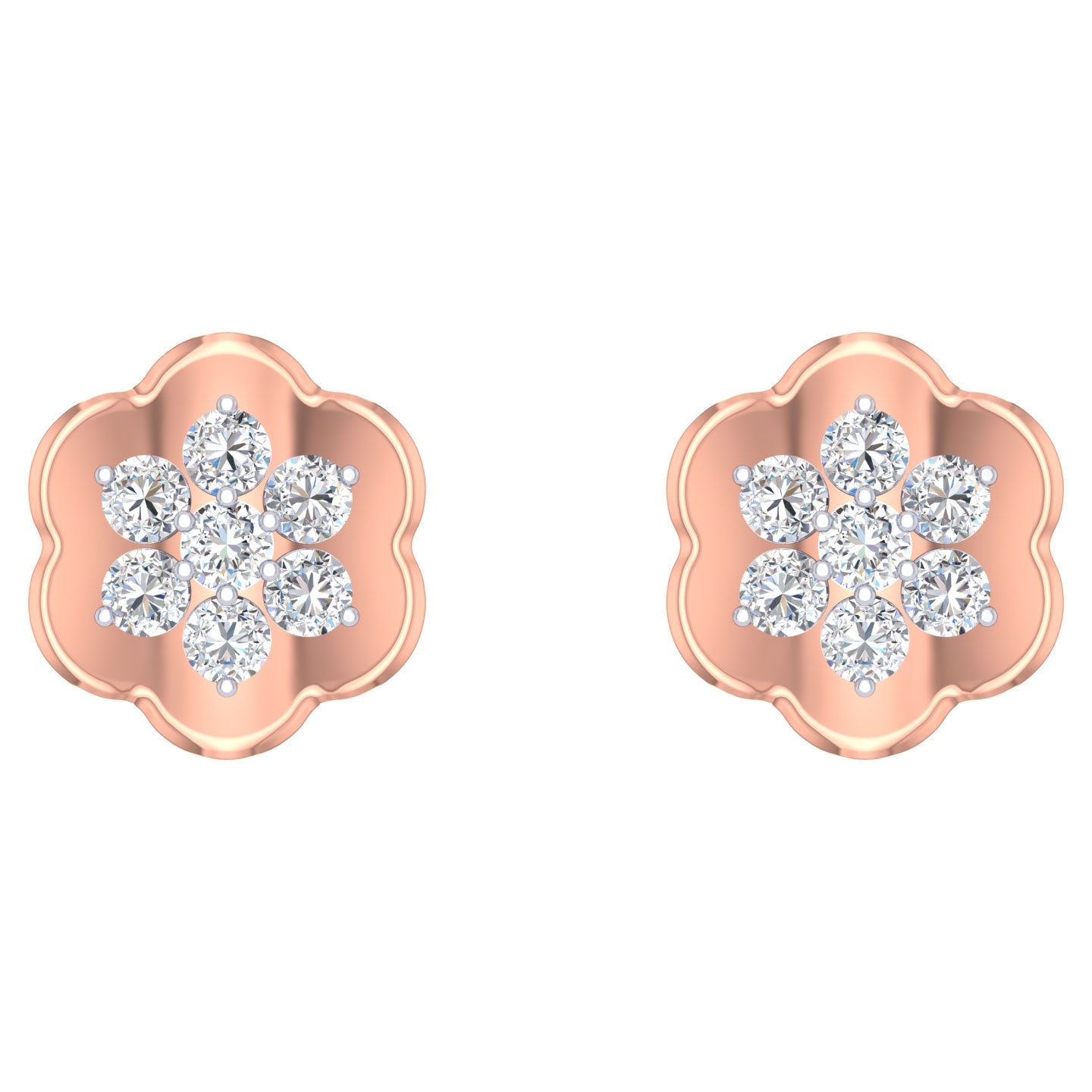 Althaia Flower Diamond Stud Earrings