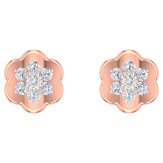 Althaia Flower Diamond Stud Earrings