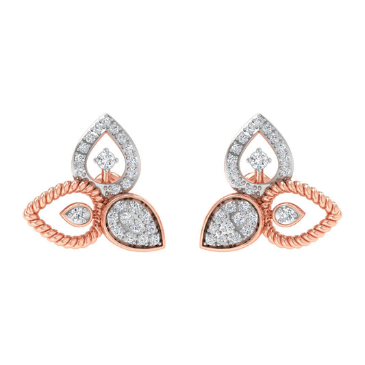 Alexandra Leaf Diamond Stud Earrings
