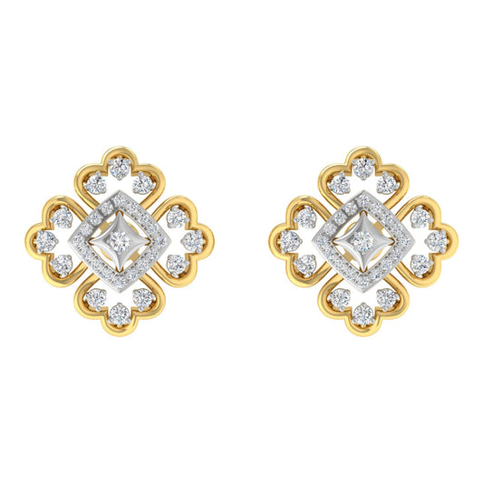 Madeline Floral Diamond Stud Earrings