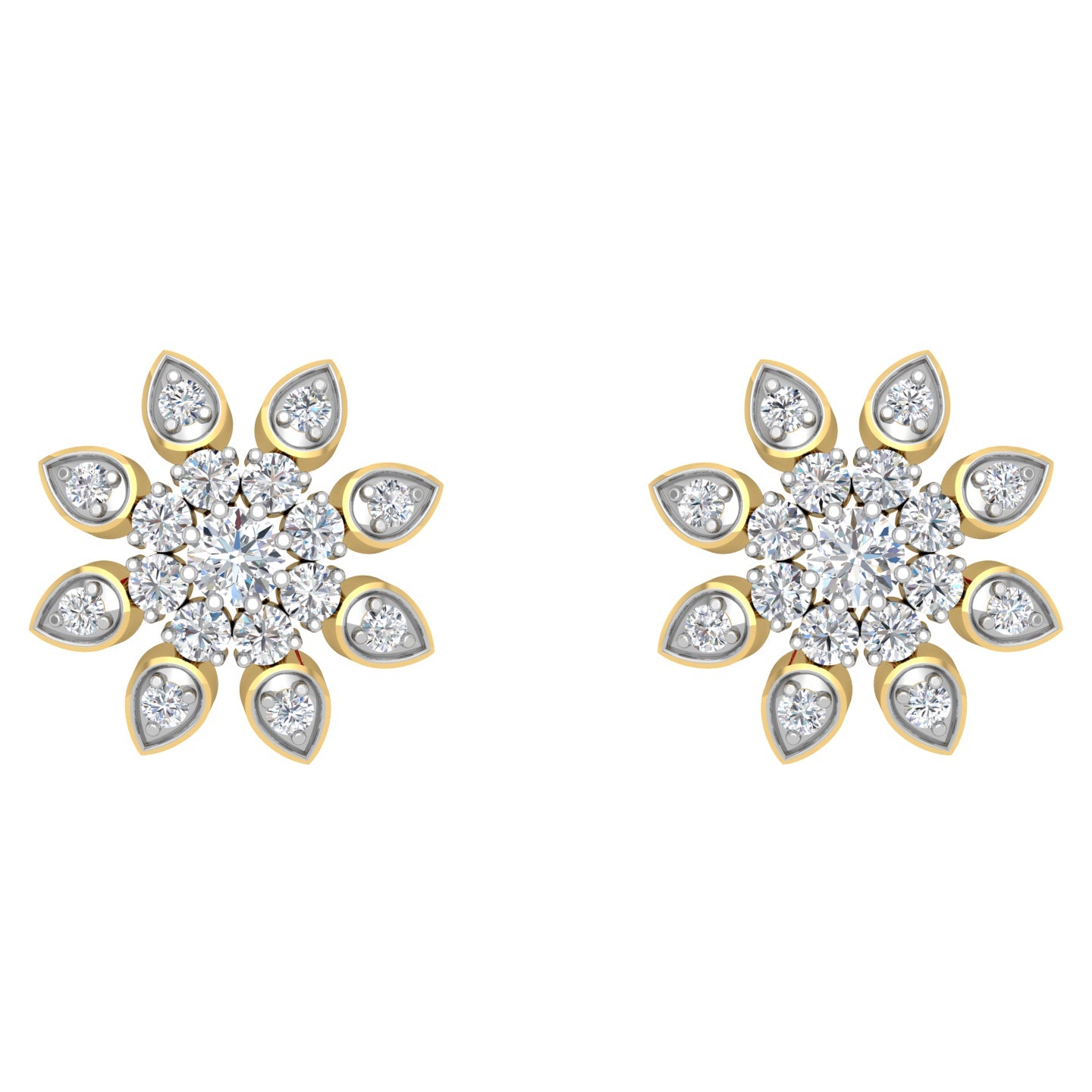 Chole Flower Diamond Stud Earrings