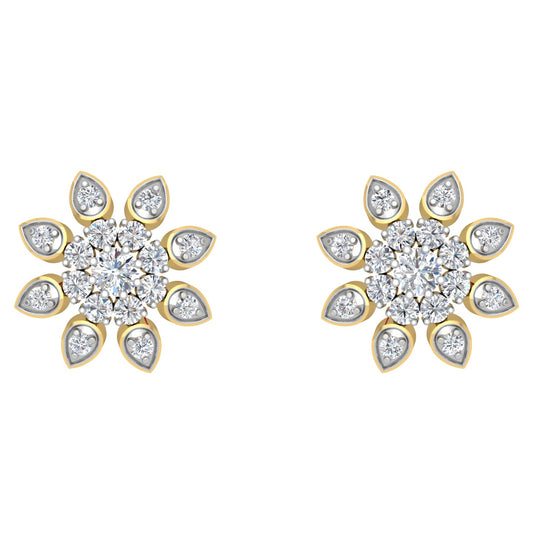 Chole Flower Diamond Stud Earrings