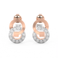 Diamond Earring for her in White & Rose Gold DER23147