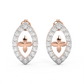 Diamond Earring for her in White & Rose Gold DER23187