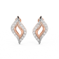 Diamond Earring for her in White & Rose Gold DER23272
