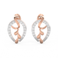 Diamond Earring for her in White & Rose Gold DER23274