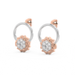 Diamond Earring for her in White & Rose Gold DER23358