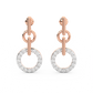 Diamond Earring for her in White & Rose Gold DER23454