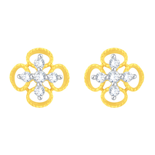 Diamond Earring for her in Yellow Gold DER23771