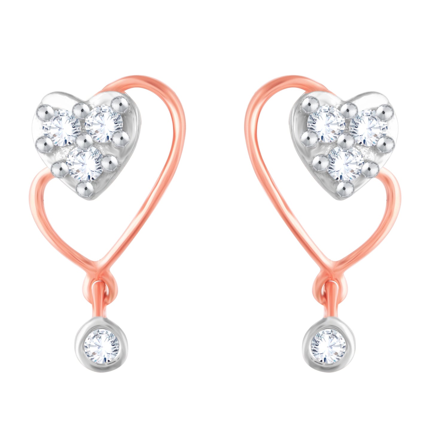 Diamond Earring for her in Rose Gold DER23812