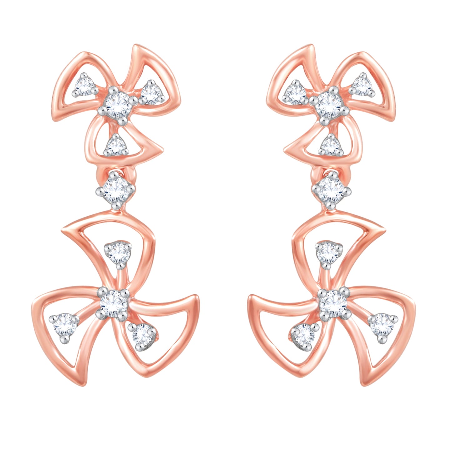 Diamond Earring for her in Rose Gold DER23849