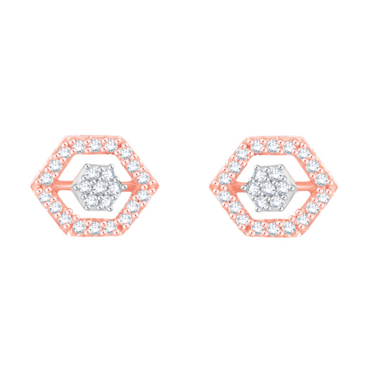Diamond Earring for her in Rose Gold DER23933