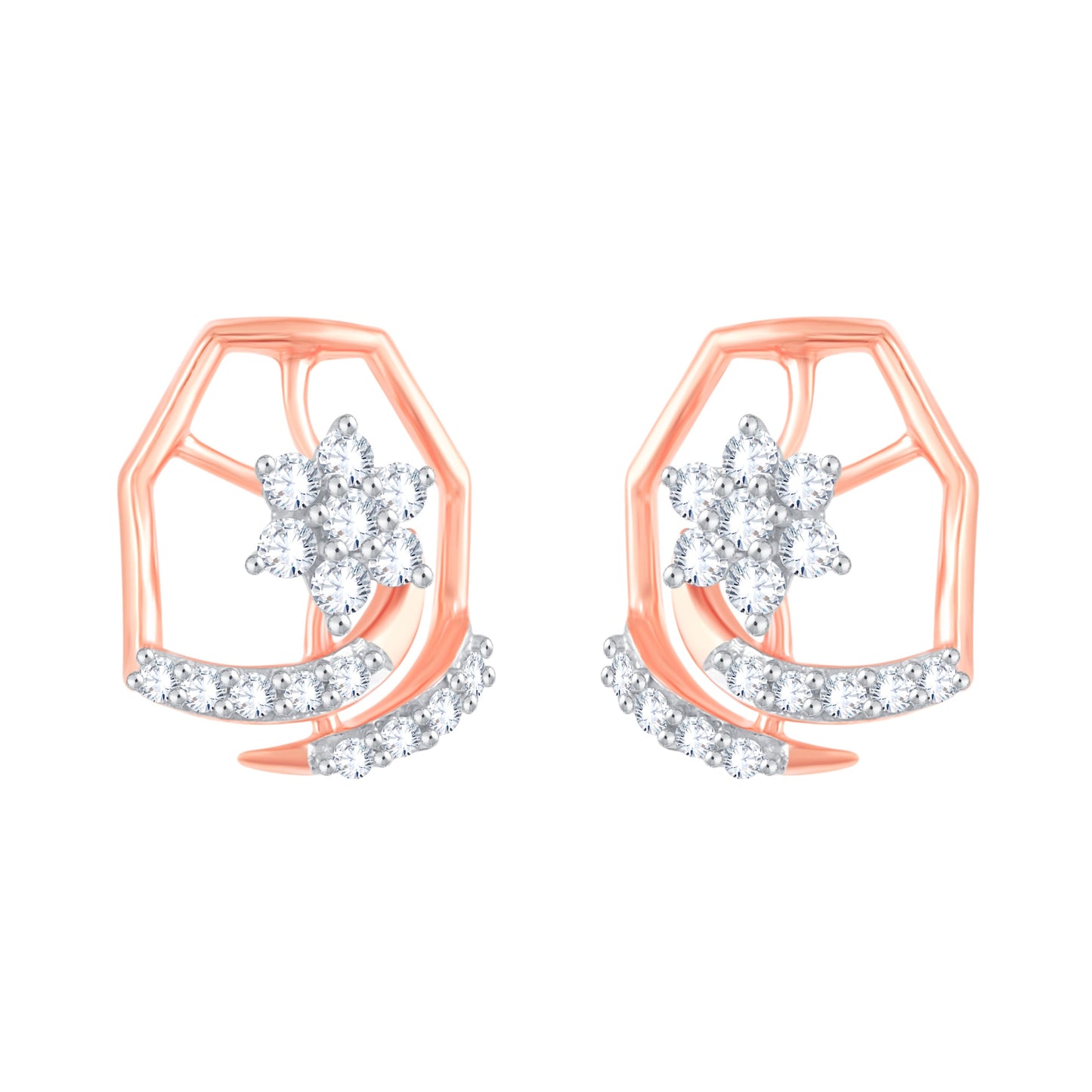 Diamond Earring for her in Rose Gold DER23940