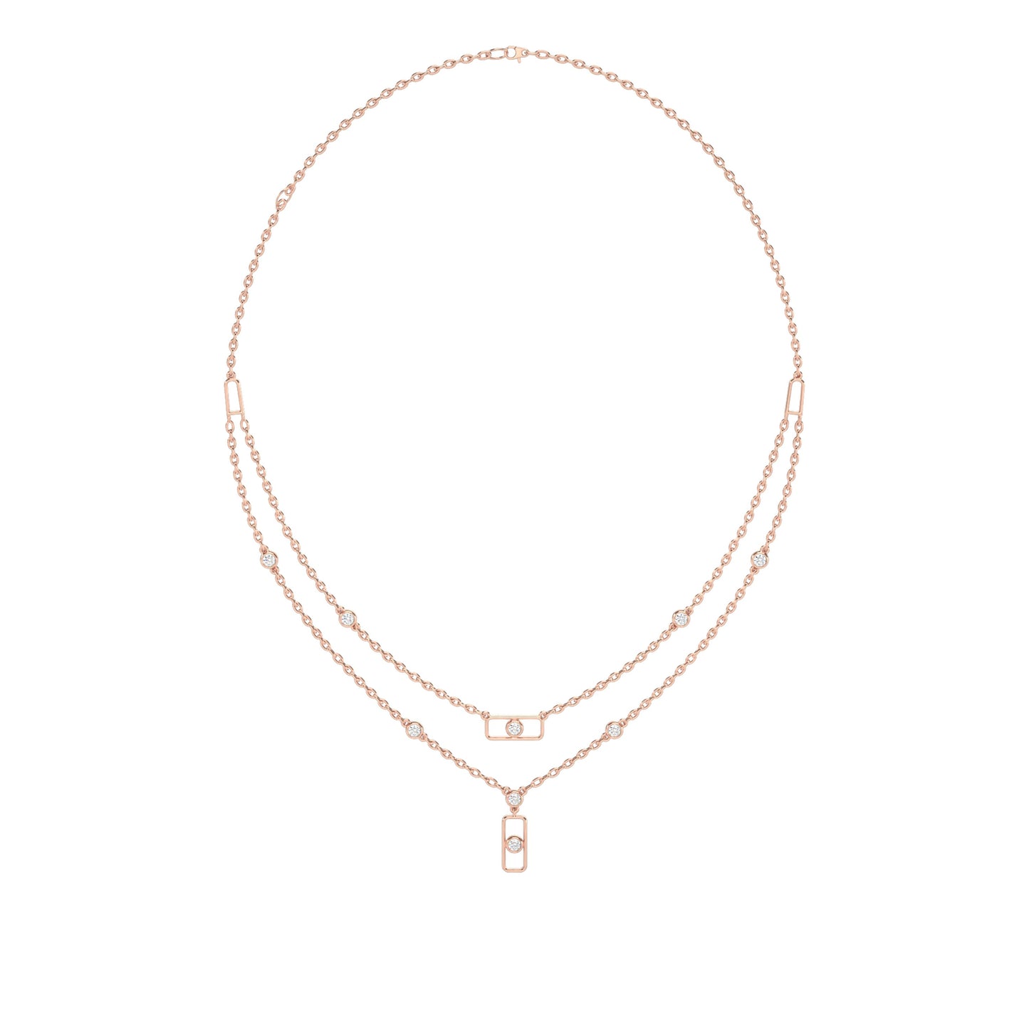Veera 2-Line Diamond Necklace