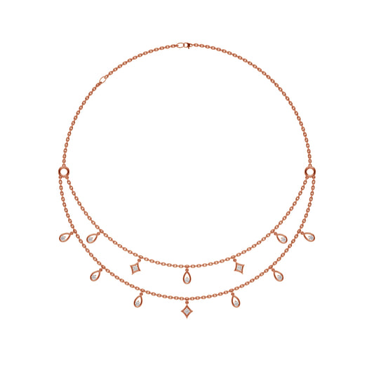 Abha 2-Line Trendy Diamond Necklace
