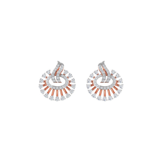Nola Circle Diamond Stud Earrings