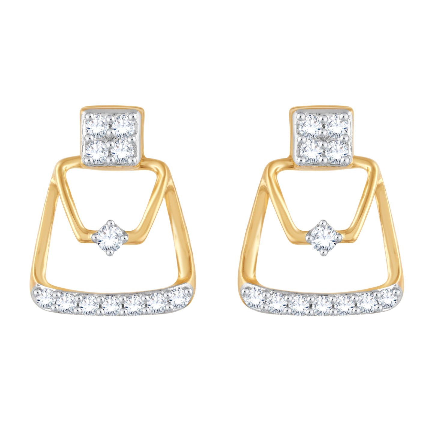 Diamond Earring for her in Yellow Gold DPE23004