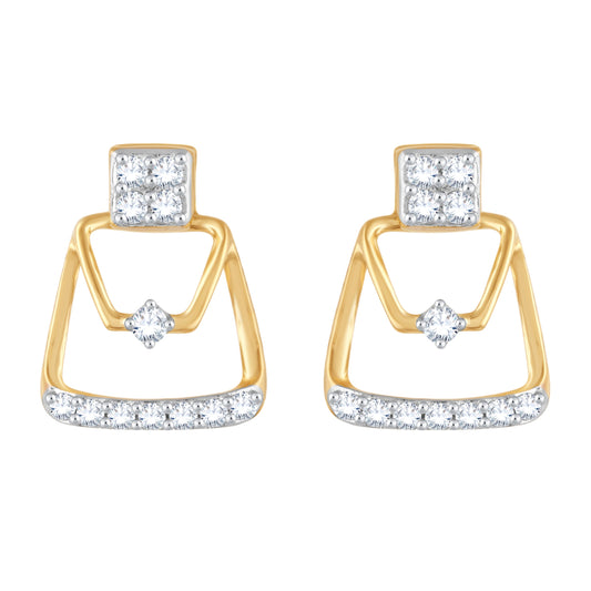 Diamond Earring for her in Yellow Gold DPE23004