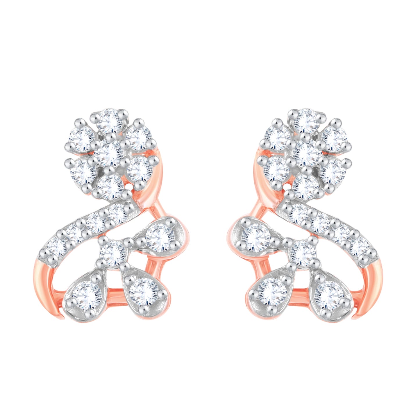 Diamond Earring for her in Rose Gold DPE23029