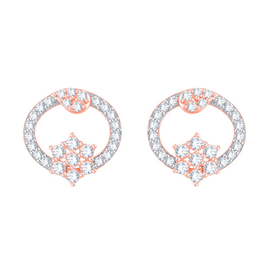 Diamond Earring for her in Rose Gold DPE23030