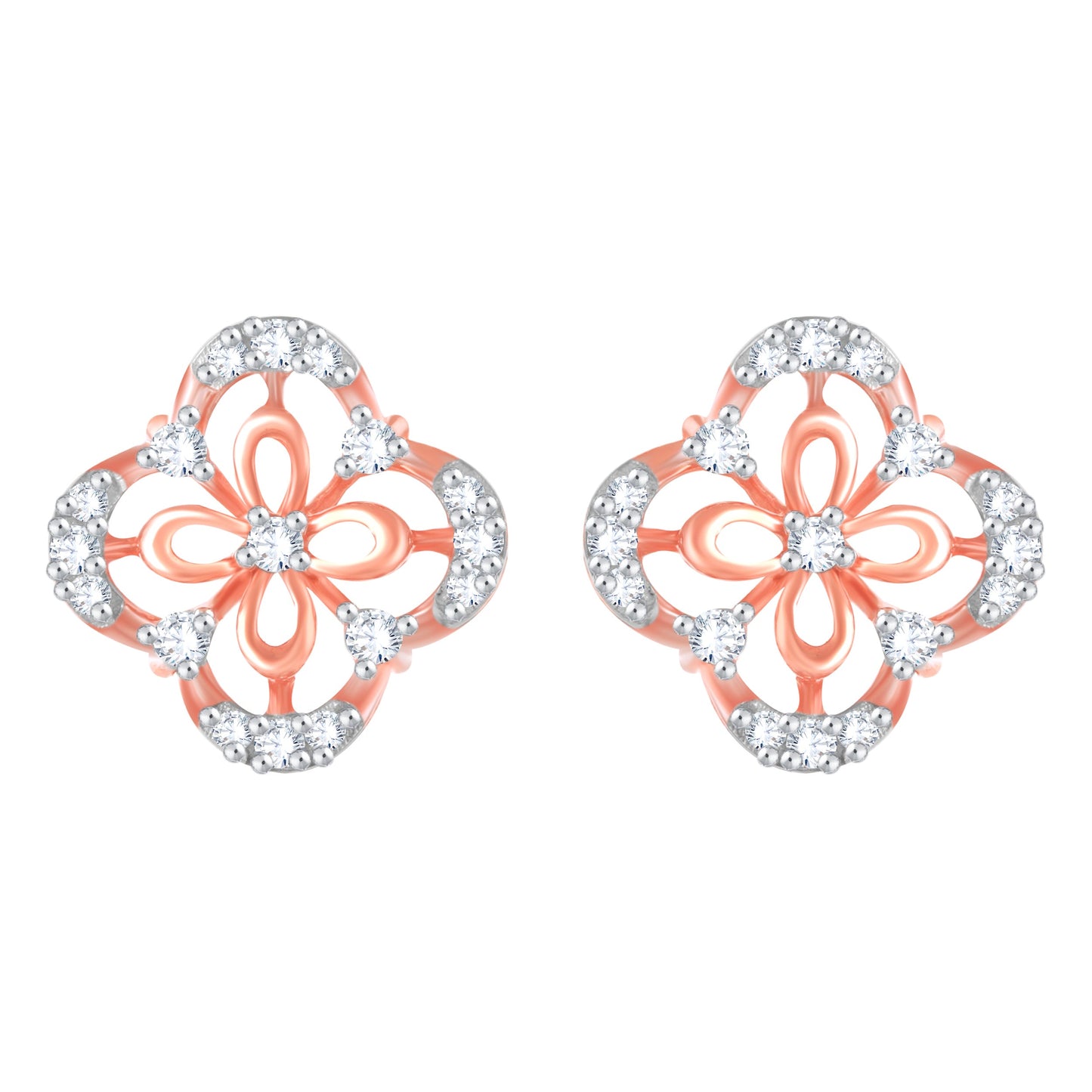 Diamond Earring for her in Rose Gold DPE23039