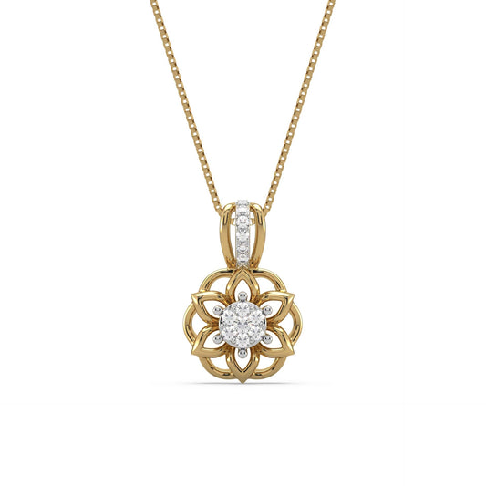 Fern Flower Diamond Pendant