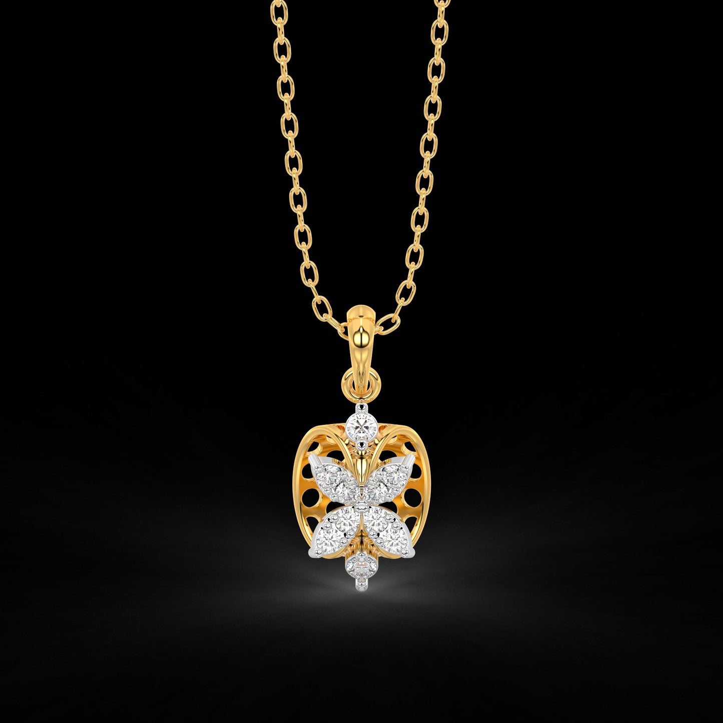 Diamond Pendant Set for her in Yellow Gold DPS22004