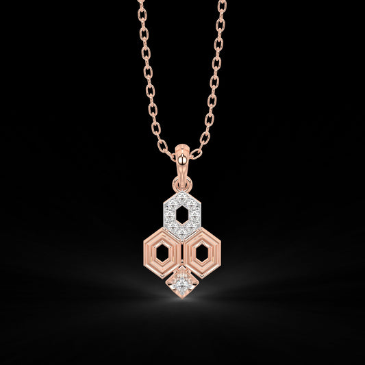 Diamond Pendant Set for her in Rose Gold DPS22008