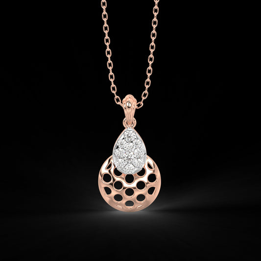 Diamond Pendant Set for her in Rose & White Gold DPS22013