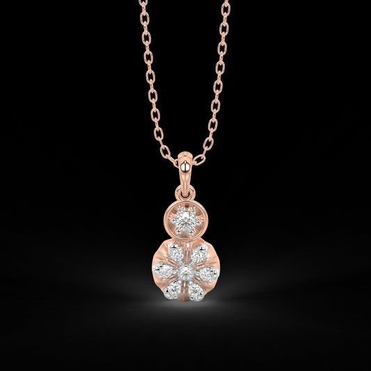 Diamond Pendant Set for her in Rose Gold DPS22016