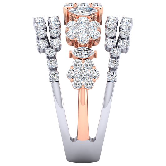 Layne Two Tone Diamond Cocktail Ring
