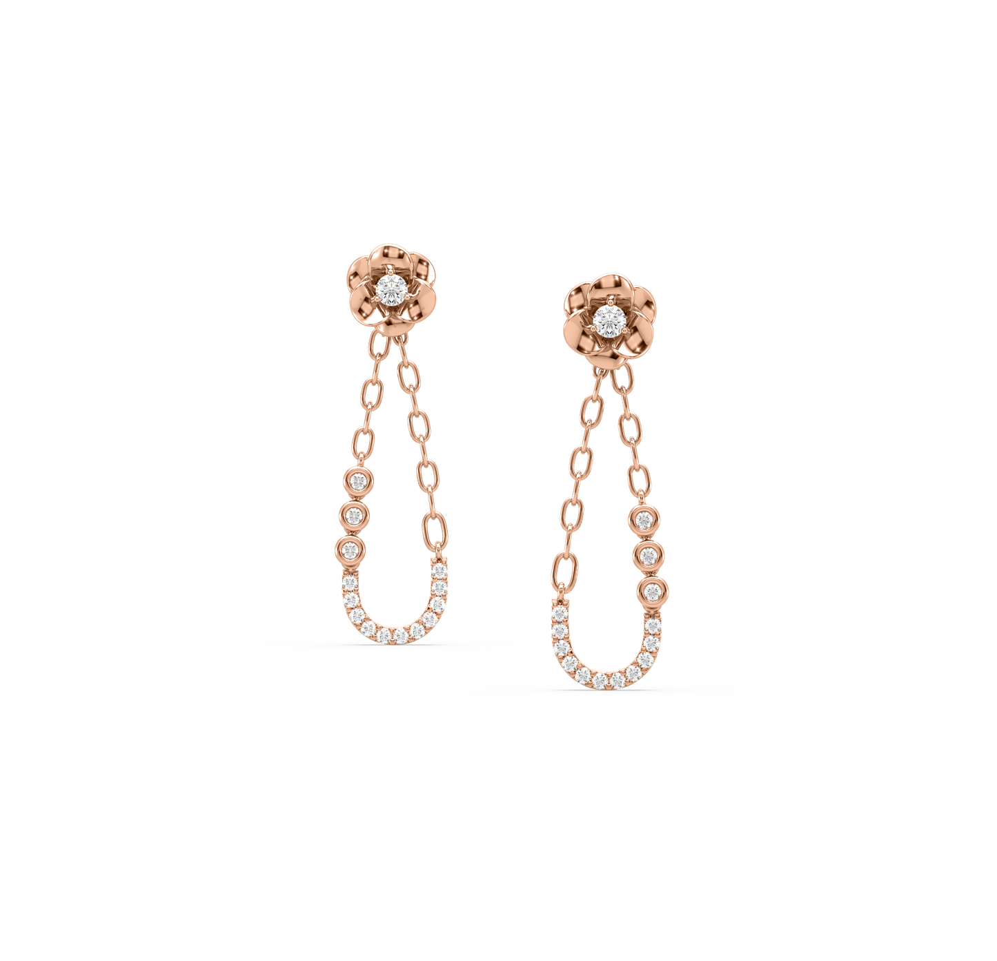 Eleonora Flower Diamond Danglers