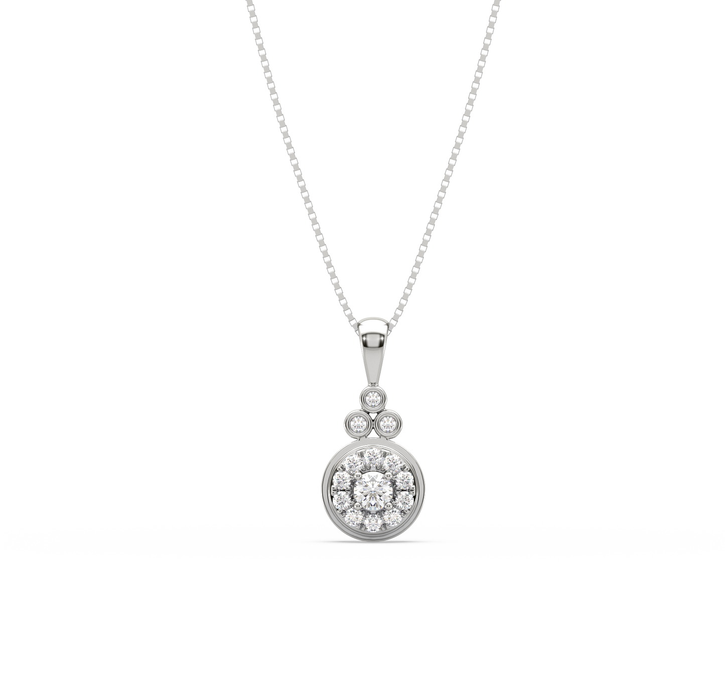 Minerva Halo Diamond Pendant