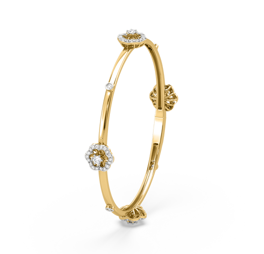 Leva Floral Diamond Bangle