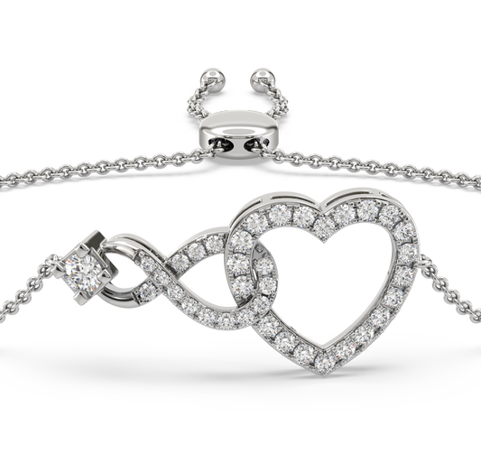 Reva Heart Infinity Diamond Bracelet