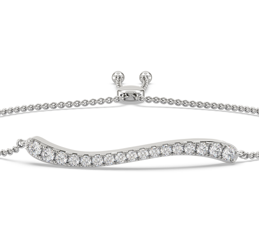 Ailee Wave Diamond Adjustable Bracelet
