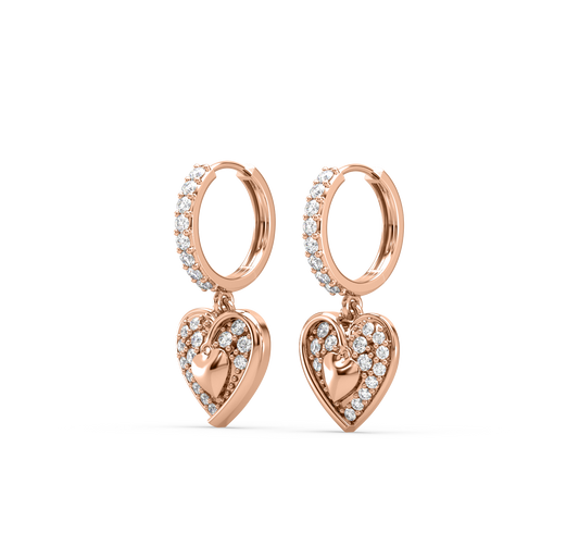 Brooke Dangling Heart Earrings