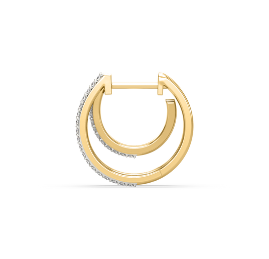 Elora Double Hoop Diamond Earrings